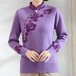 Truien & Vesten Dames*Emiliya - Elegante zomerse trui met mandarijnkraag voor dames