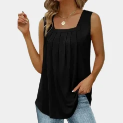 Blazers & Blouses Dames*Emily - Zomerse Damestops met vierkante halslijn