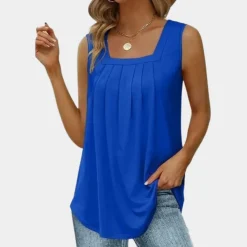 Blazers & Blouses Dames*Emily - Zomerse Damestops met vierkante halslijn