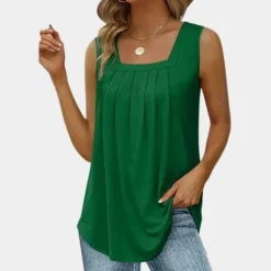 Blazers & Blouses Dames*Emily - Zomerse Damestops met vierkante halslijn