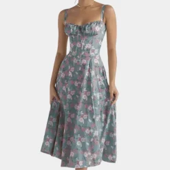 Jurken & Jumpsuits Dames*Emma - Zomerse gebloemde damesjurk met spaghettibandjes