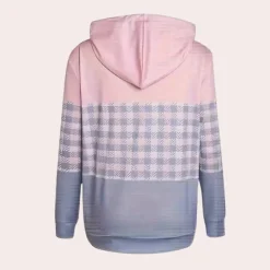 Truien & Vesten Dames*Emmanuelle - Comfortabel geruit zomers sweatshirt voor dames Roze