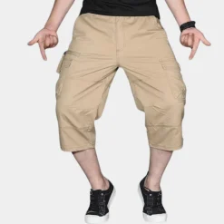 Broeken Heren*Enzio - Zomerse driekwart heren cargo broek