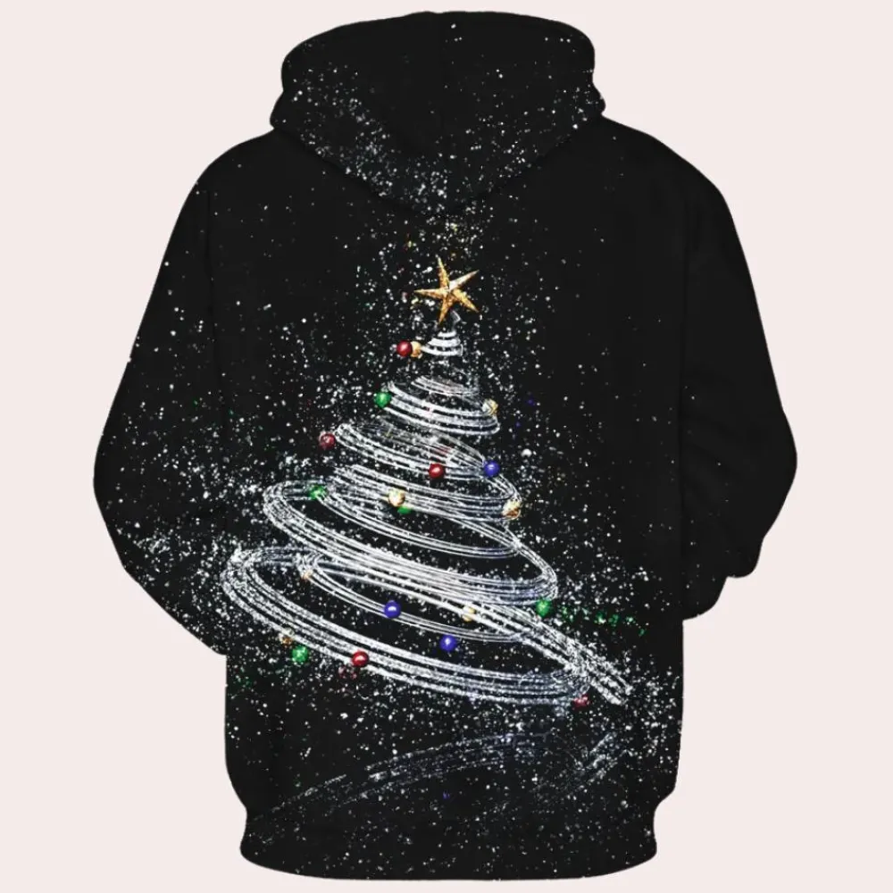 Jassen Heren*ERIC - Comfortabele Kersthoodie voor Heren Zwart