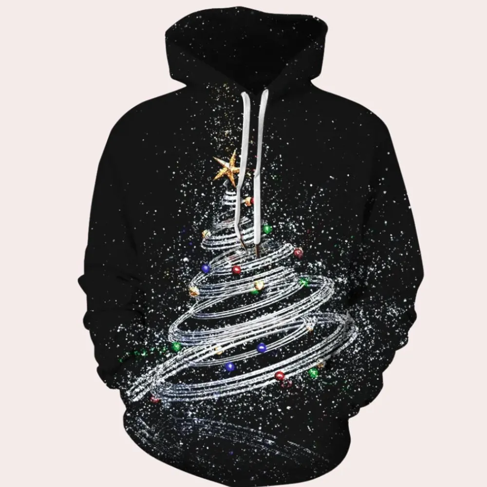 Jassen Heren*ERIC - Comfortabele Kersthoodie voor Heren Zwart