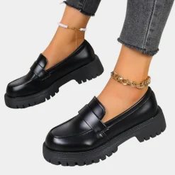 Damesschoenen*Erlich - Klassieke dames loafers voor de zomer Zwart