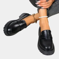 Damesschoenen*Erlich - Klassieke dames loafers voor de zomer Zwart