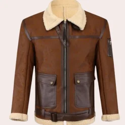 Jassen Heren*Erno - Stoer warm bikerjas voor de man Bruin