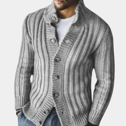 Truien & Vesten Heren*ETHAN - Stoer Gebreid Zomer Vest voor Heren Grijs