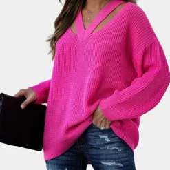 Truien & Vesten Dames*Eva - Luchtige Damestrui met Stijlvolle V-hals voor de Zomer