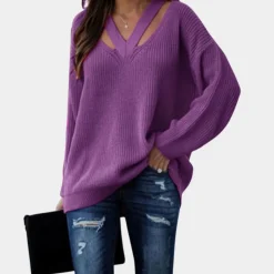 Truien & Vesten Dames*Eva - Luchtige Damestrui met Stijlvolle V-hals voor de Zomer