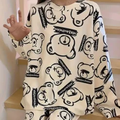 Sets Dames*EVORA - Zomerse Moderne Nachtkledingset voor Dames Wit