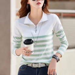 Topjes & Shirts Dames*Fabiana - Casual Gestreept Dames T-shirt voor Zomer en Lente