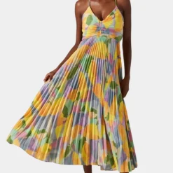 Jurken & Jumpsuits Dames*Fabienne - Stijlvolle en kleurrijke geplooide damesjurk voor de zomer Gemengd