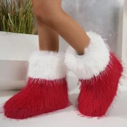 Damesschoenen*FAITH - Casual Kerstlaarzen voor Dames Rood