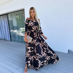 Jurken & Jumpsuits Dames*FALLON - Off shoulder zomer maxi jurk