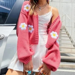 Truien & Vesten Dames*Fernanda - Stijlvol Bloemenvest voor Dames - Zomerse Editie