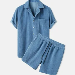 Sets Heren*FERRAN - Heren corduroy set voor de zomer