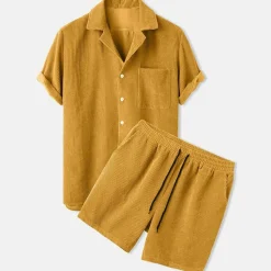 Sets Heren*FERRAN - Heren corduroy set voor de zomer