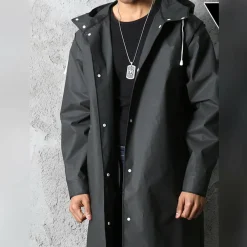 Jassen Heren*FINN - Lichte regenjas voor dames en heren, perfect voor lente en zomer Zwart