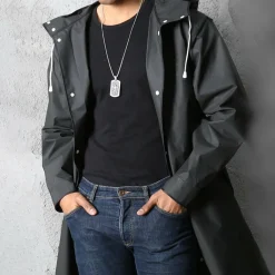 Jassen Heren*FINN - Lichte regenjas voor dames en heren, perfect voor lente en zomer Zwart