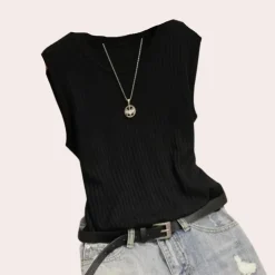 Topjes & Shirts Dames*Fiona - Effen gebreid damesshirt voor de zomer