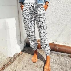 Broeken & Rokken Dames*FIONA - Zomerse broek met luipaardprint