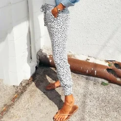 Broeken & Rokken Dames*FIONA - Zomerse broek met luipaardprint