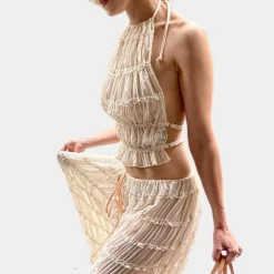 Sets Dames*Fleur - Elegante 2-delige dames set voor de zomer Wit