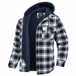 Jassen Heren*FLORIAN - Lichte geruite zomerjas met capuchon voor heren