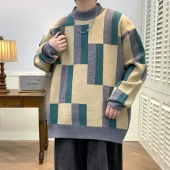 Truien & Vesten Heren*Fontane - Heren Trui met Modieuze Kleuren Blokken Design voor Lente/Zomer