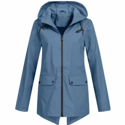 Jassen Dames*FRANCINE - Lange regenjas met capuchon voor dames