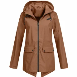 Jassen Dames*FRANCINE - Lange regenjas met capuchon voor dames