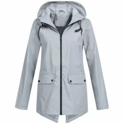 Jassen Dames*FRANCINE - Lange regenjas met capuchon voor dames