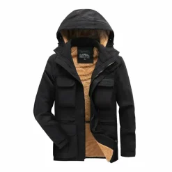 Jassen Heren*FRANCIS - Winterjas voor heren met afneembare capuchon Zwart