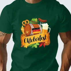 Shirts Heren*Frederic - Zomerse Oktoberfest Casual Crew overhemd voor heren