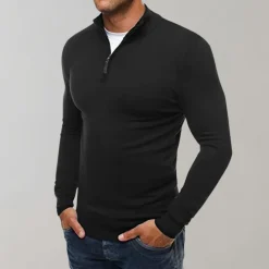 Truien & Vesten Heren*Fredrik - Lichte herensweater met rits voor de zomer