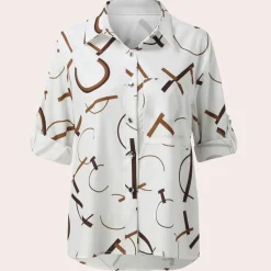 Blazers & Blouses Dames*Freida - Chic damesblouse voor de zomer Wit-kaki