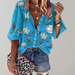 Topjes & Shirts Dames*Freydis - Zomerse blouse met bloemenprint voor dames