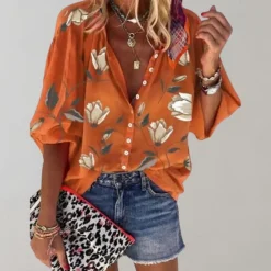 Topjes & Shirts Dames*Freydis - Zomerse blouse met bloemenprint voor dames