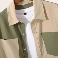 Sets Heren*Gabor - Heren 2-delig set met kleurblokdesign voor de zomer Legergroen