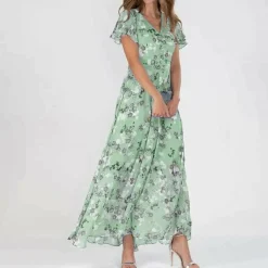 Jurken & Jumpsuits Dames*GABRIELLE - Luchtige lange bloemenjurk voor dames, perfect voor de zomer