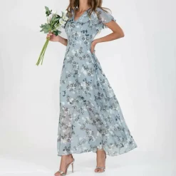 Jurken & Jumpsuits Dames*GABRIELLE - Luchtige lange bloemenjurk voor dames, perfect voor de zomer