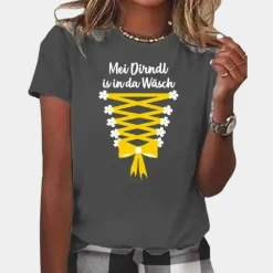 Topjes & Shirts Dames*Gala - Stijlvol Dirndl T-shirt voor Zomerfeesten en Oktoberfest