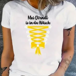Topjes & Shirts Dames*Gala - Stijlvol Dirndl T-shirt voor Zomerfeesten en Oktoberfest