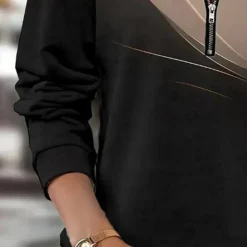 Topjes & Shirts Dames*Galina - Trendy dameshemd met rits voor de zomer Khaki