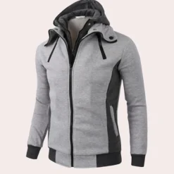 Jassen Heren*Gaspar - Sportieve zomer herenhoodie met rits