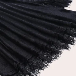 Jurken & Jumpsuits Dames*Genoveva - Fluwelen Elegantie met Kanten Mouwen Zomerjurk