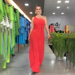 Jurken & Jumpsuits Dames*GEORGINA - Stijlvolle zomerse jumpsuit met één schouder