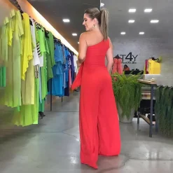 Jurken & Jumpsuits Dames*GEORGINA - Stijlvolle zomerse jumpsuit met één schouder